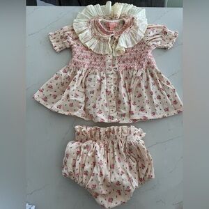 Floral Pink and Cream Kids Matching Set